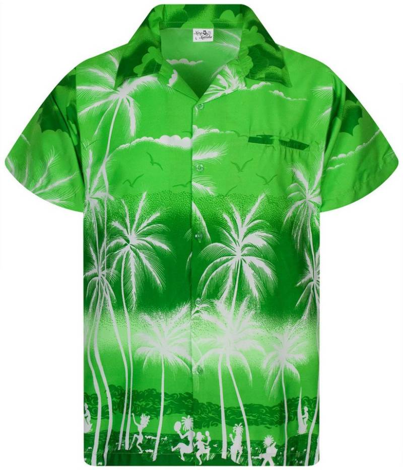 King Kameha Hawaiihemd Beach Negative Funky Hawaii-Hemd Herren Kurzarm Front-Tasche Stylish von King Kameha