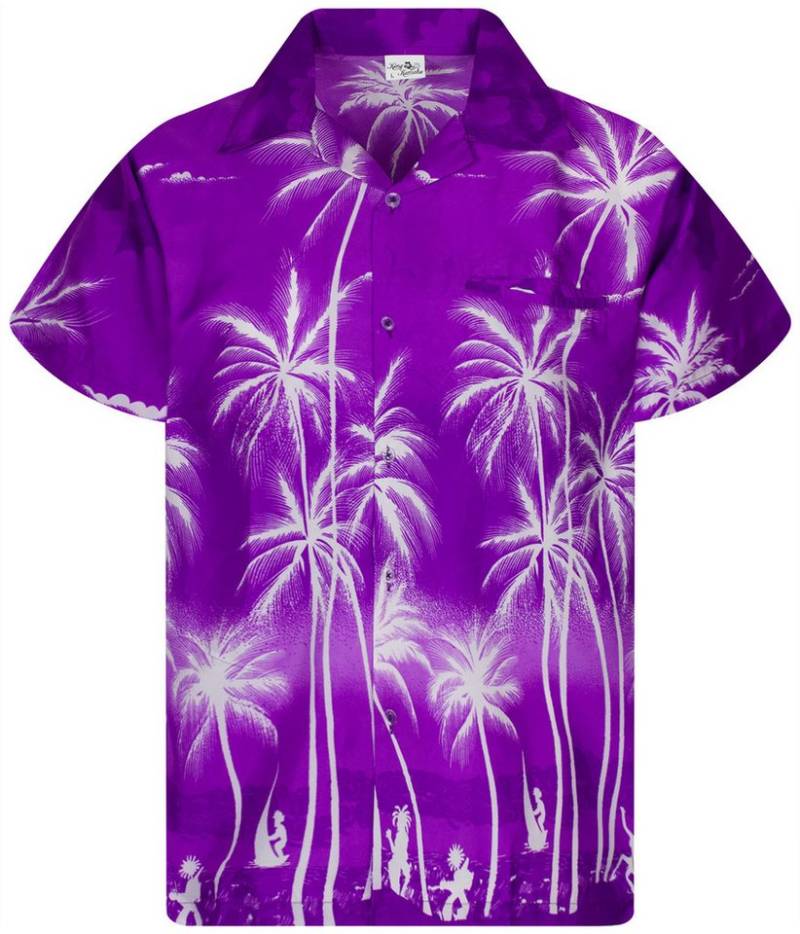 King Kameha Hawaiihemd Beach Negative Funky Hawaii-Hemd Herren Kurzarm Front-Tasche Stylish von King Kameha