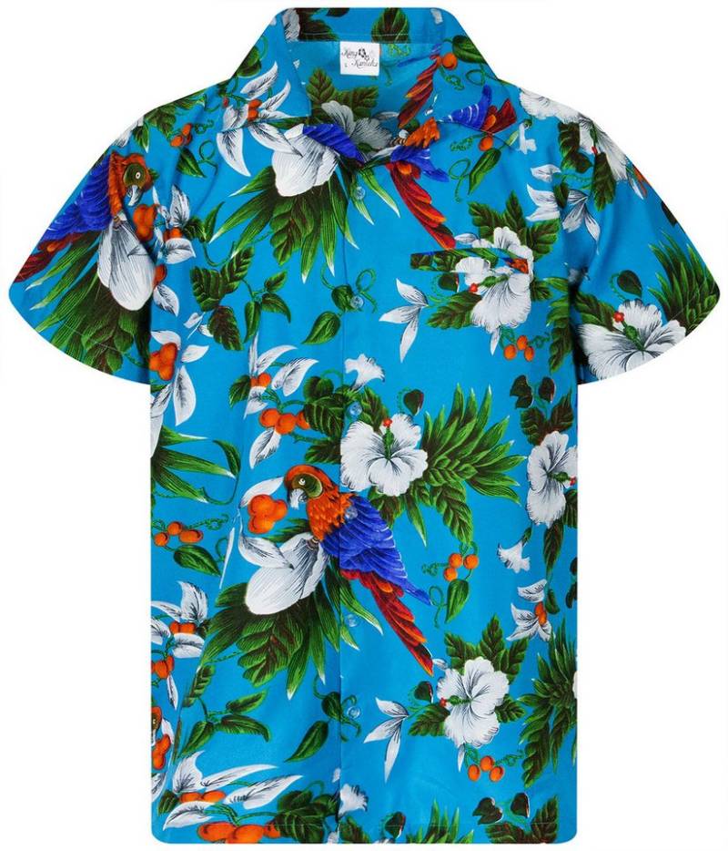 King Kameha Hawaiihemd Cherry Parrot Funky Hawaii-Hemd Herren Kurzarm Front-Tasche Stylish von King Kameha