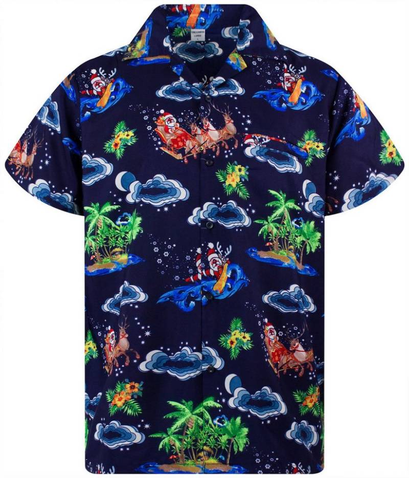 King Kameha Hawaiihemd Christmas Island Funky Hawaii-Hemd Kurzarm Front-Tasche Unisex von King Kameha