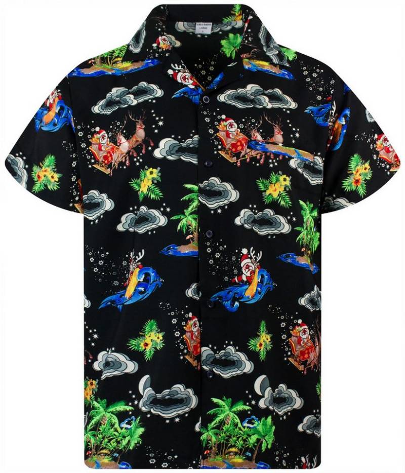 King Kameha Hawaiihemd Christmas Island Funky Hawaii-Hemd Kurzarm Front-Tasche Unisex von King Kameha