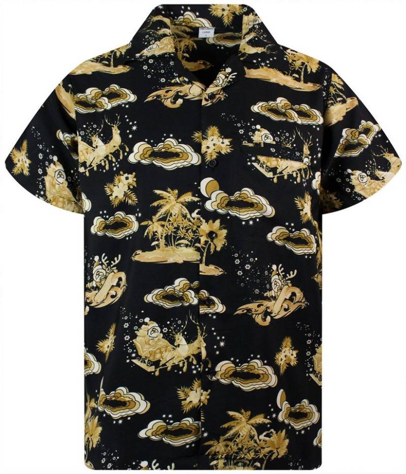 King Kameha Hawaiihemd Christmas Island Kurzarm Front-Tasche Unisex von King Kameha