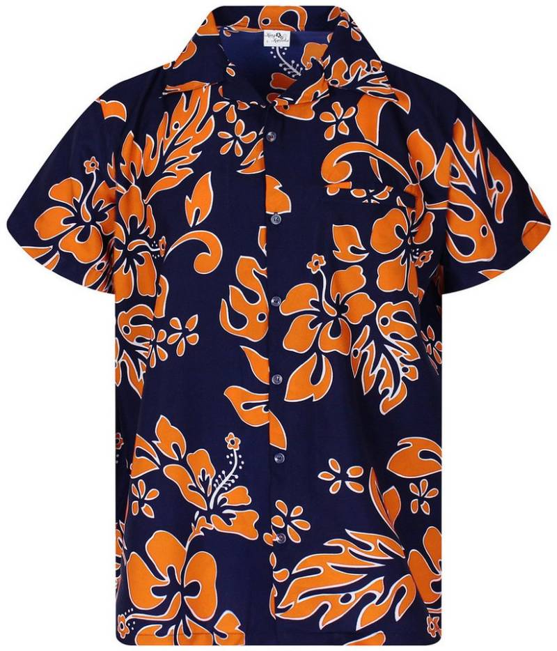 King Kameha Hawaiihemd Hibiscus Funky Hawaii-Hemd Herren Kurzarm Front-Tasche Stylish Unisex von King Kameha