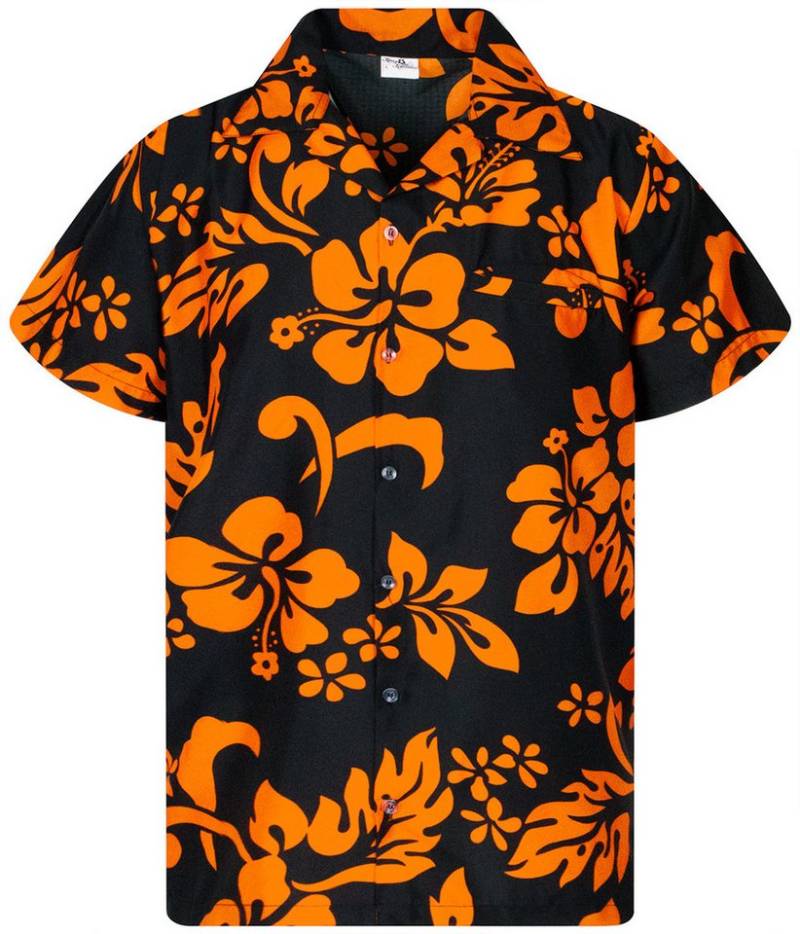 King Kameha Hawaiihemd Hibiscus Funky Hawaii-Hemd Herren Kurzarm Front-Tasche Stylish Unisex von King Kameha