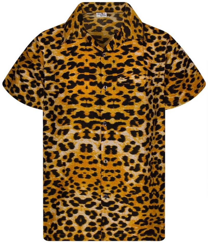 King Kameha Hawaiihemd Leopard Kids Funky Hawaii-Hemd Kinder Kurzarm Front-Tasche Unisex von King Kameha