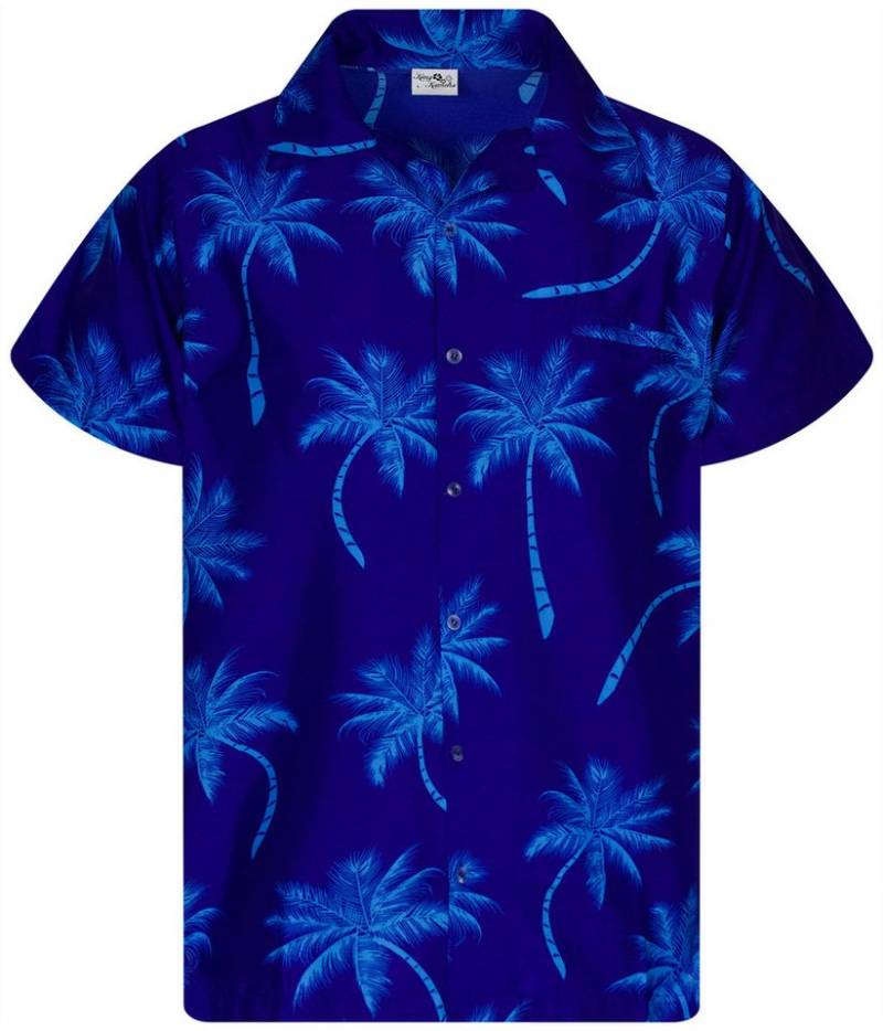 King Kameha Hawaiihemd Palmshadow Funky Hawaii-Hemd Kurzarm Front-Tasche Stylish Unisex von King Kameha