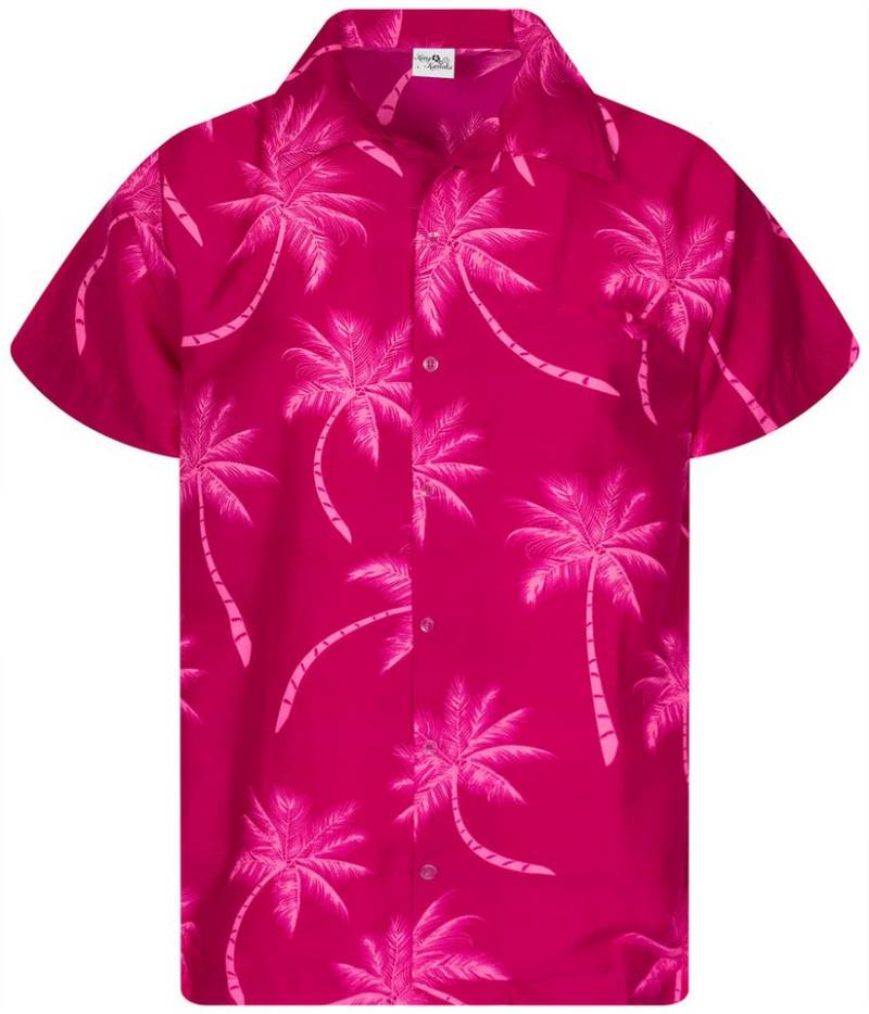 King Kameha Hawaiihemd Palmshadow Funky Hawaii-Hemd Kurzarm Front-Tasche Stylish Unisex von King Kameha