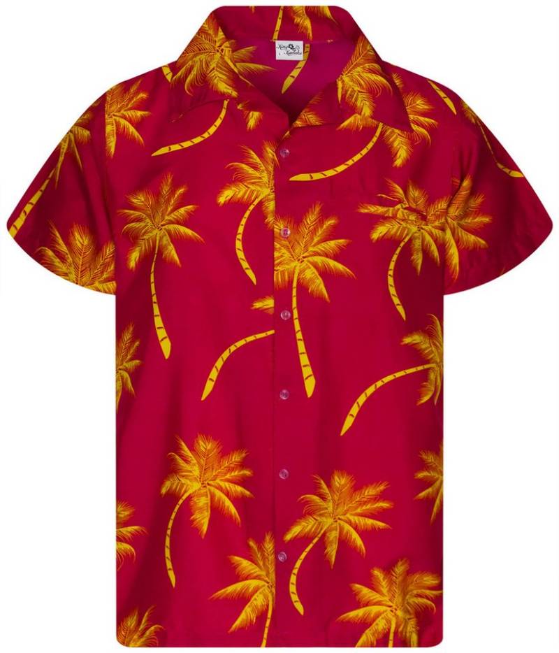 King Kameha Hawaiihemd Palmshadow Funky Hawaii-Hemd Kurzarm Front-Tasche Stylish Unisex von King Kameha