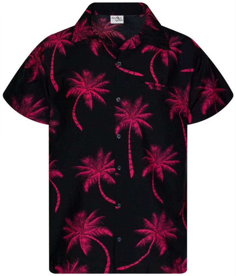 King Kameha Hawaiihemd Palmshadow Funky Hawaii-Hemd Kurzarm Front-Tasche Stylish Unisex von King Kameha