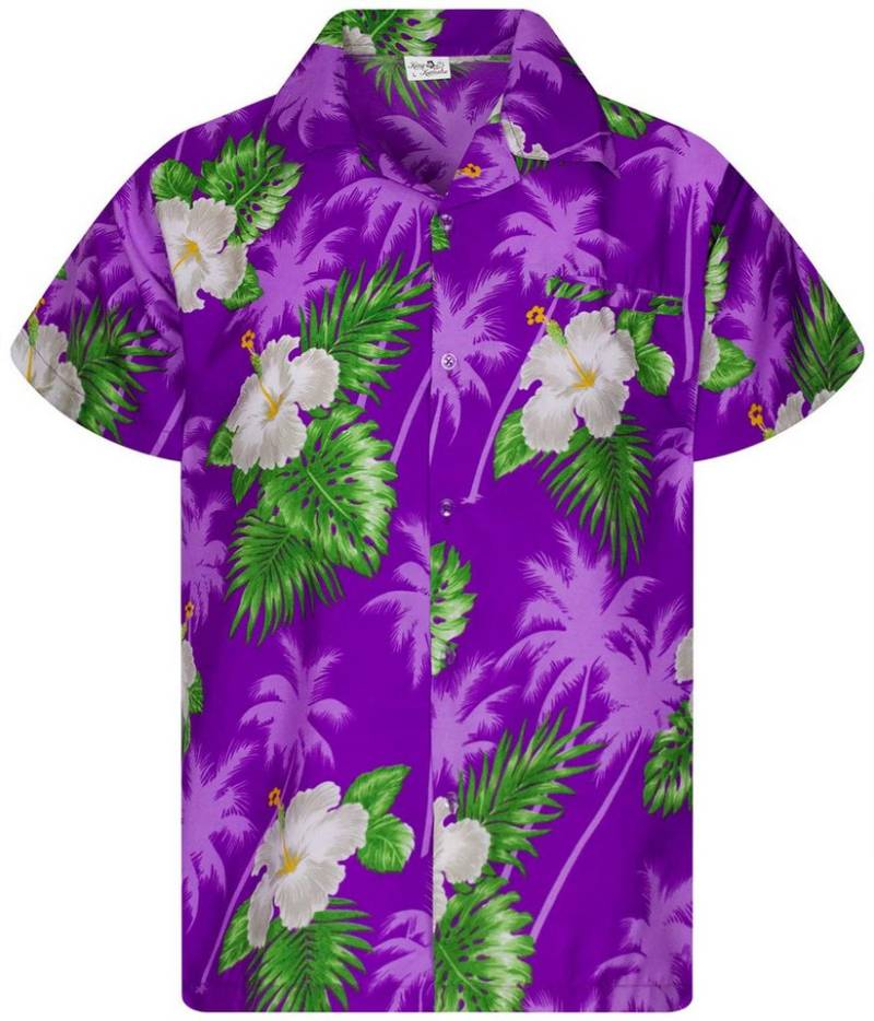 King Kameha Hawaiihemd Small Flower Kids Funky Hawaii-Hemd Kinder Kurzarm Front-Tasche von King Kameha