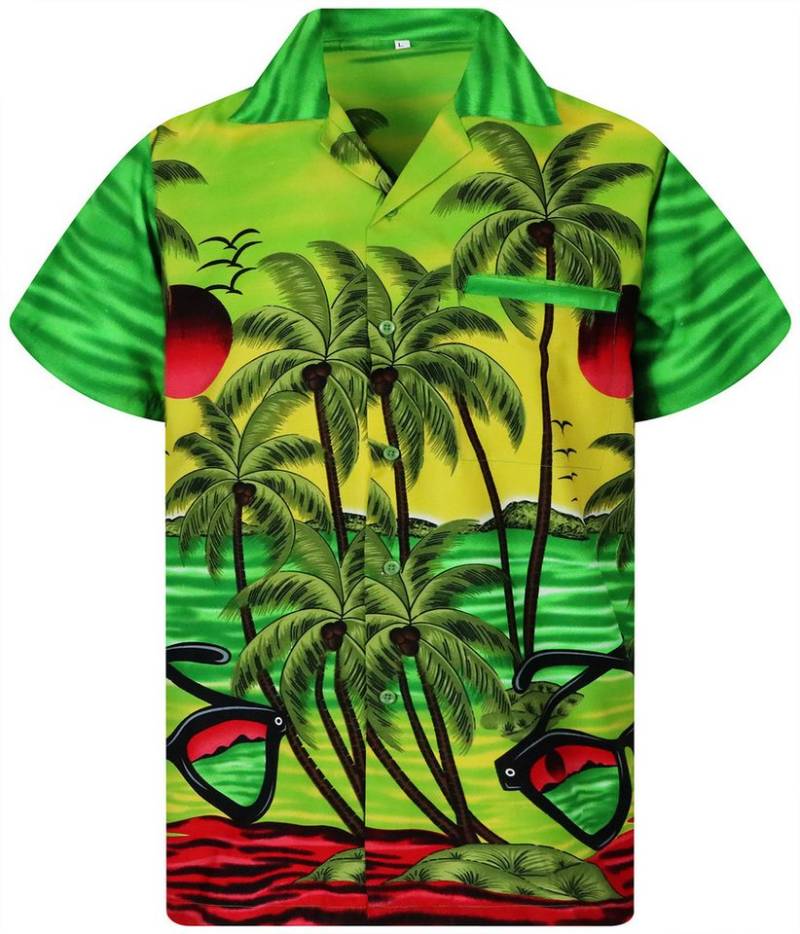 King Kameha Hawaiihemd Sunglasses Funky Hawaii-Hemd Kurzarm Front-Tasche Stylish Unisex von King Kameha