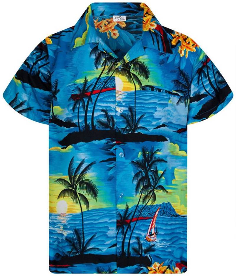 King Kameha Hawaiihemd Surf Kids Funky Hawaii-Hemd Kinder Kurzarm Front-Tasche Unisex von King Kameha