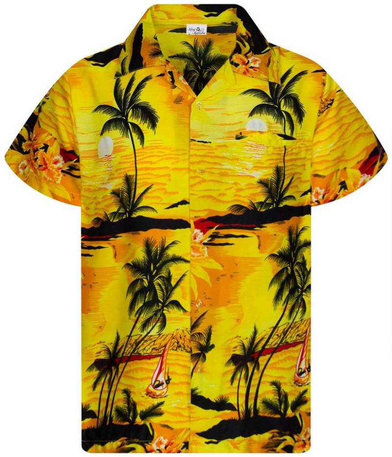 King Kameha Hawaiihemd Surf Kids Funky Hawaii-Hemd Kinder Kurzarm Front-Tasche Unisex von King Kameha