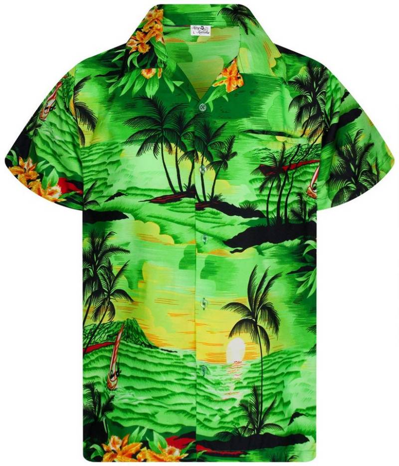 King Kameha Hawaiihemd Surf Kids Funky Hawaii-Hemd Kinder Kurzarm Front-Tasche Unisex von King Kameha