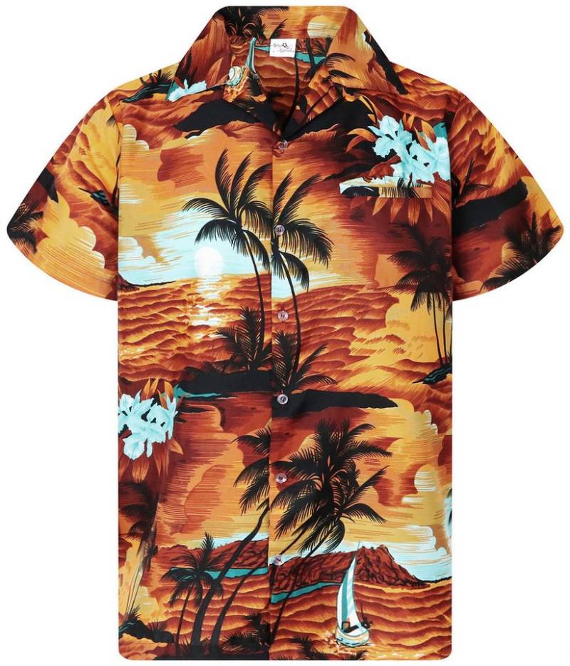 King Kameha Hawaiihemd Surf Übergrößen 7XL-12XL Kurzarm Front-Tasche Stylish Unisex von King Kameha