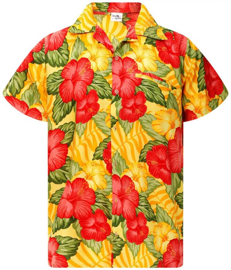 King Kameha Hawaiihemd Wild Flowers Funky Hawaii-Hemd Kurzarm Front-Tasche Stylish Unisex von King Kameha