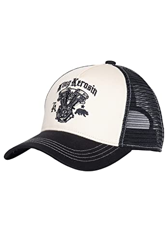 King Kerosin Herren Trucker Cap | Baseballcap | Baumwolle | Meshcap | Snapback Mit Netz| Kappe Curved Brim | Schirmmütze Größenregulierbar | Winter/Sommer California Motor von King Kerosin