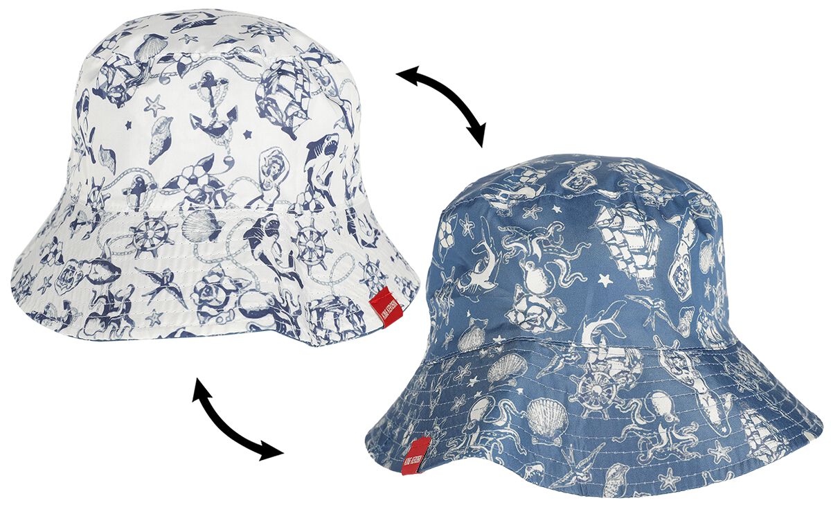 King Kerosin Bucket Hat Sailor Hut weiß blau von King Kerosin