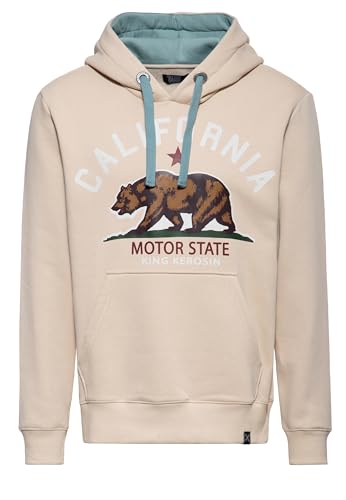 King Kerosin California Motor State Männer Kapuzenpullover beige L von King Kerosin