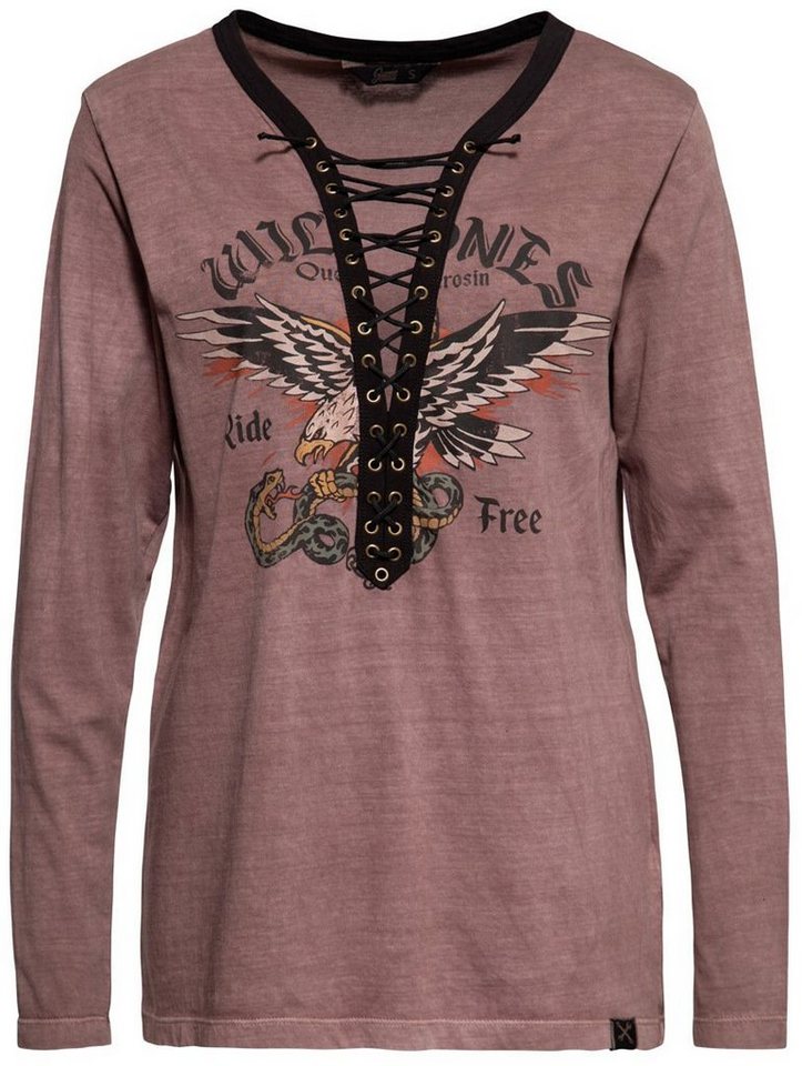 King Kerosin Funktionshemd Queen Kerosin Wild Ones Ride Free Damen Langarmshirt von King Kerosin