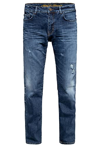 King Kerosin Herren 5-Pocket Jeans | Baumwolle Stretch | Straight Fit | Waschung Robin von King Kerosin