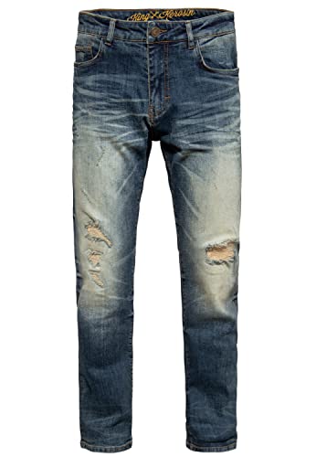 King Kerosin Herren 5-Pocket Vintage Jeans Baumwolle Stretch Straight Fit Waschung Robin Vintage Wash King Kerosin Herren 5-Pocket Vintage Jeans Baumwolle Stretch Straight Fit Waschung Robin Vintage Wash von King Kerosin