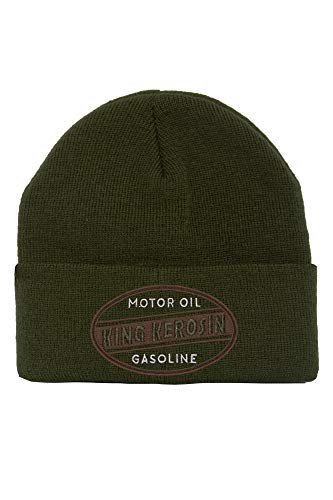 King Kerosin Herren Beanie | Strickmütze | Front Patch | Vintage Optik Gasoline von King Kerosin