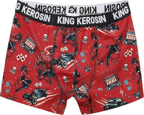 King Kerosin Herren Boxershorts · Unterwäsche · Retroshorts · Unterhosen Männer Mit Stretch · Elastisch · Baumwolle · Vintage · Retro · 50S · Alloverprint · Rockabilly Devil King Kerosin Herren Boxershorts · Unterwäsche · Retroshorts · Unterhosen Männer Mit Stretch · Elastisch · Baumwolle · Vintage · Retro · 50S · Alloverprint · Rockabilly Devil von King Kerosin