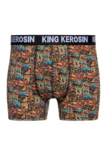 King Kerosin Herren Boxershorts • Unterwäsche • Vintage • Retroshorts • Unterhosen Männer Mit Stretch • Elastisch • Baumwolle • Retro • Seventies • 70er Seventies von King Kerosin
