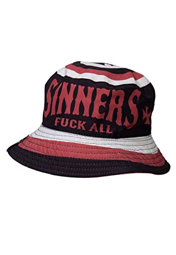 King Kerosin Herren Bucket Hat | Fischerhut | Anglerhut | Sonnenhut | Wendefunktion | Atmungsaktiv | Mütze Red Baron von King Kerosin