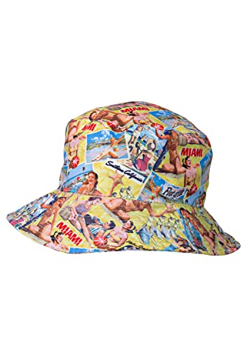 King Kerosin Herren Bucket Hat | Fischerhut | Anglerhut | Wendefunktion | Sonnenhut | Strandhut | Tropical | 50S Vacation von King Kerosin