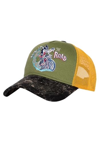 King Kerosin Herren Cap Trucker Cap Mesh Cap Split The Road 50S Stickerei Retro Vintage Rockabilly 1950S Kappe Marmor Effekt Used-Look Split The Road King Kerosin Herren Cap Trucker Cap Mesh Cap Split The Road 50S Stickerei Retro Vintage Rockabilly 1950S Kappe Marmor Effekt Used-Look Split The Road von King Kerosin