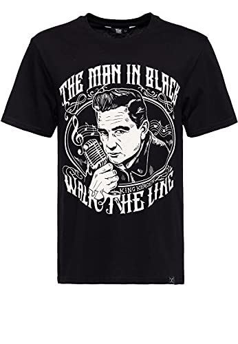 King Kerosin Herren Classic Print T-Shirt | Regular Fit | Reine Baumwolle The Man In Black von King Kerosin