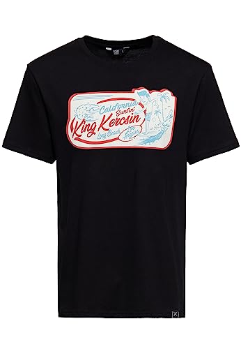 King Kerosin Herren Classic T-Shirt | Kurzarm Shirt | Regular Fit | Front-Print | Retro | Vintage | Rockabilly | Reine Baumwolle California Surfin von King Kerosin