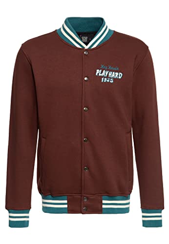 King Kerosin Herren College Jacke Sweat Jacke Baseball Jacke Regular Fit Play Hard von King Kerosin
