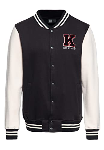 King Kerosin Herren College Sweatjacke | Regular Fit | Stickereien | Sweat | Rockabilly | Rippbund | Vintage | Retro | Baseball | Sweatjacke | Streewear | 50S Kk von King Kerosin