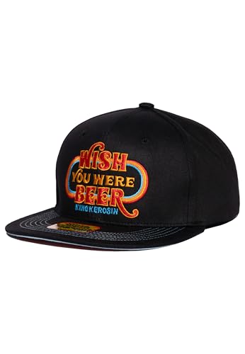 King Kerosin Herren Snapback Cap • Flat Brim • Baseball Kappe Mit Geradem Schirm • Baseballmütze • Schirmmütze • Retro • Vintage • Basecap Kappe Für Männer • Wish You were Beer von King Kerosin
