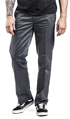 King Kerosin Herren Workwear Hose In Oil Washed Optik Abgesteppte Kante Bügelfaltenhose Gerade Vintage Garage Wear von King Kerosin