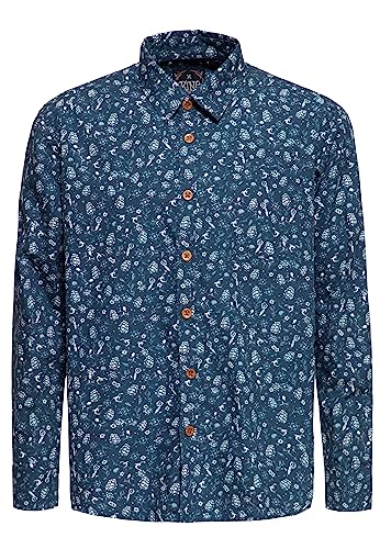 King Kerosin Herren Hemd Alloverprint Printhemd Sailor Shirt Kurzarm Vintagehemd Langarm-Hemd Old-School-Tattoos Sailor-Tattoos von King Kerosin