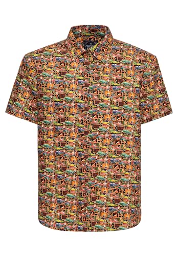 King Kerosin Herren Kurzarmhemd · Sommer · Freizeithemd · Hemd · 70er · 70s · 1970 · Retro · Vintage · Print ·Allover · Muscle · Cars · Pinup · Oldtimer · 70s Vibes King Kerosin Herren Kurzarmhemd · Sommer · Freizeithemd · Hemd · 70er · 70s · 1970 · Retro · Vintage · Print ·Allover · Muscle · Cars · Pinup · Oldtimer · 70s Vibes von King Kerosin