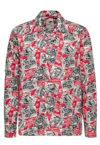 King Kerosin Herren Langarmhemd Langarm Gerader Schnitt Hawaii Hemd Freizeithemd Motorpsycho Motorrad Allover Print Bio-Baumwolle Organic Cotton Büro Motorpsycho King Kerosin Herren Langarmhemd Langarm Gerader Schnitt Hawaii Hemd Freizeithemd Motorpsycho Motorrad Allover Print Bio-Baumwolle Organic Cotton Büro Motorpsycho von King Kerosin
