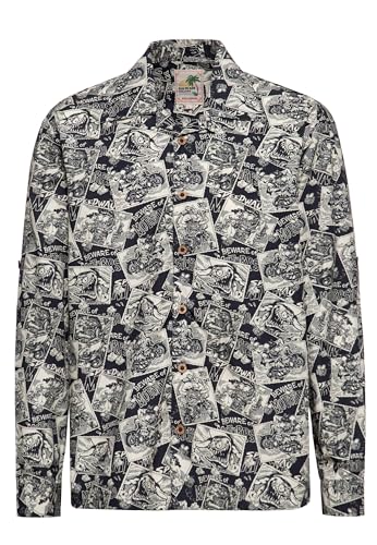 King Kerosin Herren Langarmhemd Langarm Gerader Schnitt Hawaii Hemd Freizeithemd Motorpsycho Motorrad Allover Print Bio-Baumwolle Organic Cotton Büro Motorpsycho King Kerosin Herren Langarmhemd Langarm Gerader Schnitt Hawaii Hemd Freizeithemd Motorpsycho Motorrad Allover Print Bio-Baumwolle Organic Cotton Büro Motorpsycho von King Kerosin