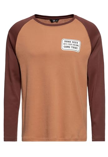 King Kerosin Herren Langarmshirt Longsleeve Raglan Beer Bier Artwork Print Baumwolle 50S Rockabilly Vintage Retro Comic Ring-A-Ding Ding von King Kerosin