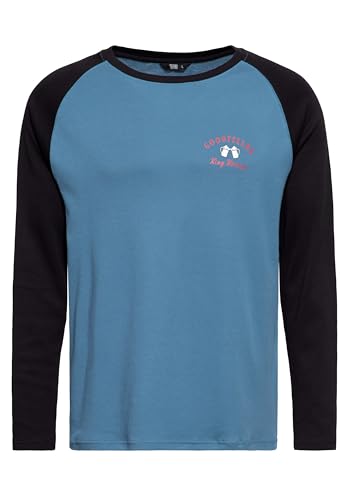 King Kerosin Herren Langarmshirt Longsleeve Raglan Beer Comic Artwork Print Baumwolle 50S Rockabilly Good Fellas Vintage Retro Rückenprint Good Fellas von King Kerosin