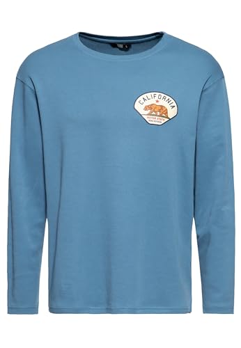 King Kerosin Herren Longsleeve California Langarmshirt 50S Regular Fit Front-Print Retro Vintage College Raglan California Motor State von King Kerosin