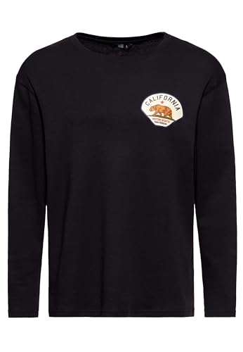 King Kerosin Herren Longsleeve California Langarmshirt 50S Regular Fit Front-Print Retro Vintage College Raglan California Motor State von King Kerosin