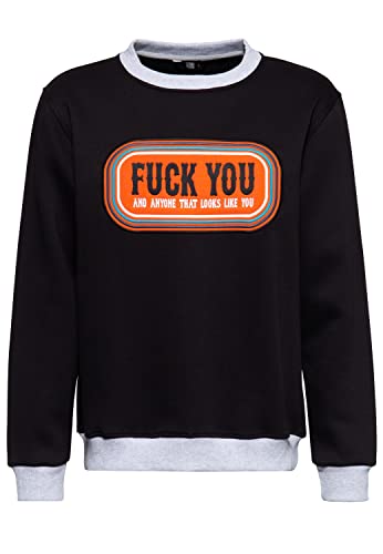 King Kerosin Herren Longsleeve Sweater | Regular Fit | Stickerei F**K You von King Kerosin