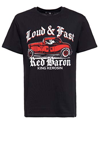 King Kerosin Herren Red Baron T-Shirt, Schwarz, M von King Kerosin