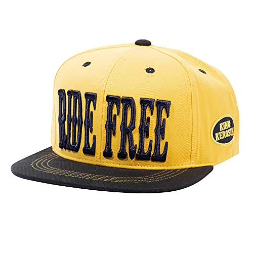 King Kerosin Herren Snapback Cap | Flat Brim Cap | Stickerei | Baumwolle Ride Free von King Kerosin