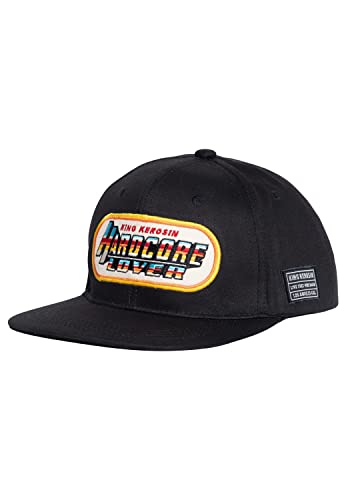 King Kerosin Herren Flat Brim Cap • Snapback • Basecap Mit Geradem Schirm • Kappe Aus Baumwolle • Schirmmütze • Größenverstellbar • Vintage • Retro • Schwarz • Hardcore Lover King Kerosin Herren Flat Brim Cap • Snapback • Basecap Mit Geradem Schirm • Kappe Aus Baumwolle • Schirmmütze • Größenverstellbar • Vintage • Retro • Schwarz • Hardcore Lover von King Kerosin